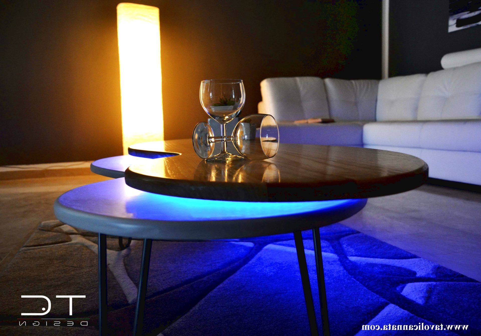 Recent Coffee Tables With Led Lights With Coffee Table With Led Light Unique Design Made In Italy – Tavolini Cannata (View 3 of 10)
