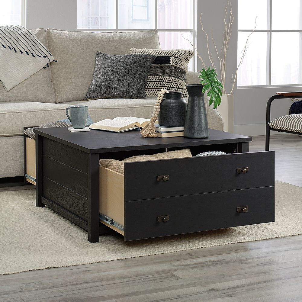 Recent Coffee Tables With Storage With Regard To Sauder Cottage Road Storage Coffee Table Brown 427315 – Best Buy (View 6 of 10)