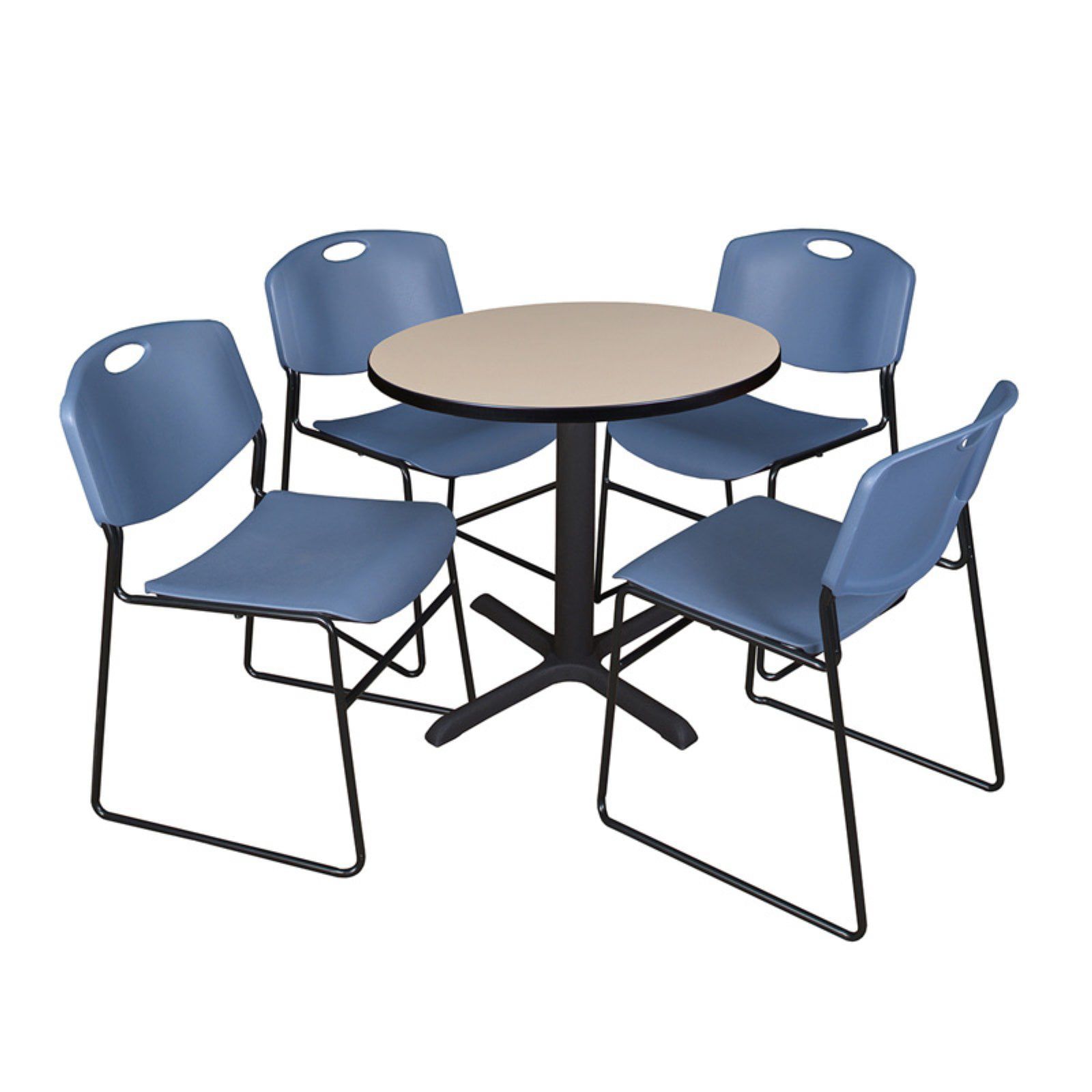 Regency Cain Steel Coffee Tables With Newest Regency Cain Round Breakroom Table With 4 Stackable Zeng Chairs –  Walmart (Photo 6 of 10)