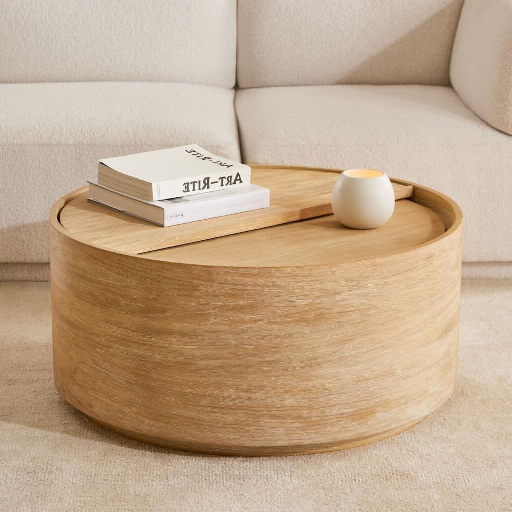 Round Coffee Tables With Storage With Regard To Most Up To Date 25+ Round Coffee Tables You'll Love For Your Home – A Beautiful Mess (View 8 of 10)
