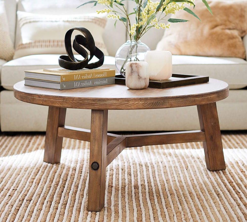 Rustic Farmhouse Round Coffee Table (Photo 4 of 10)