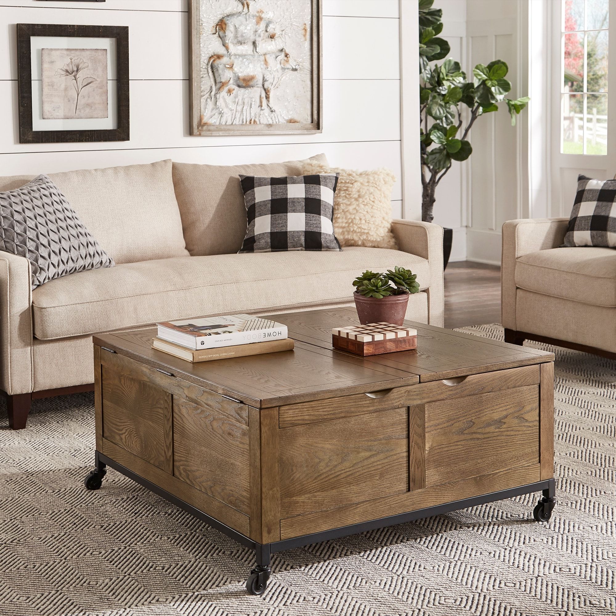 Shay Square Storage Trunk Coffee Table With Caster Wheelsinspire Q  Artisan – On Sale – Bed Bath & Beyond – 22408031 For Preferred Coffee Tables With Casters (Photo 2 of 10)