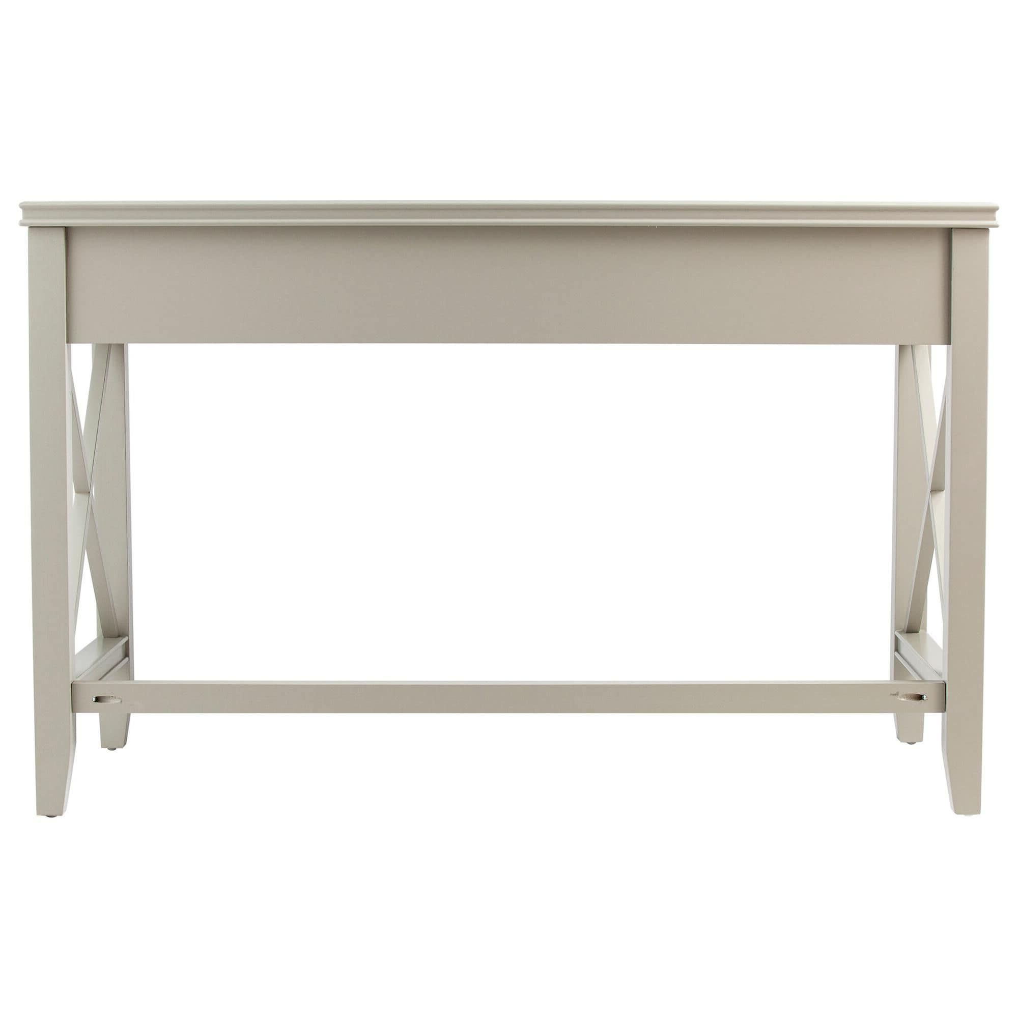 Southern Enterprises Larksmill Writing Desk In Gray And Silver (View 6 of 10)