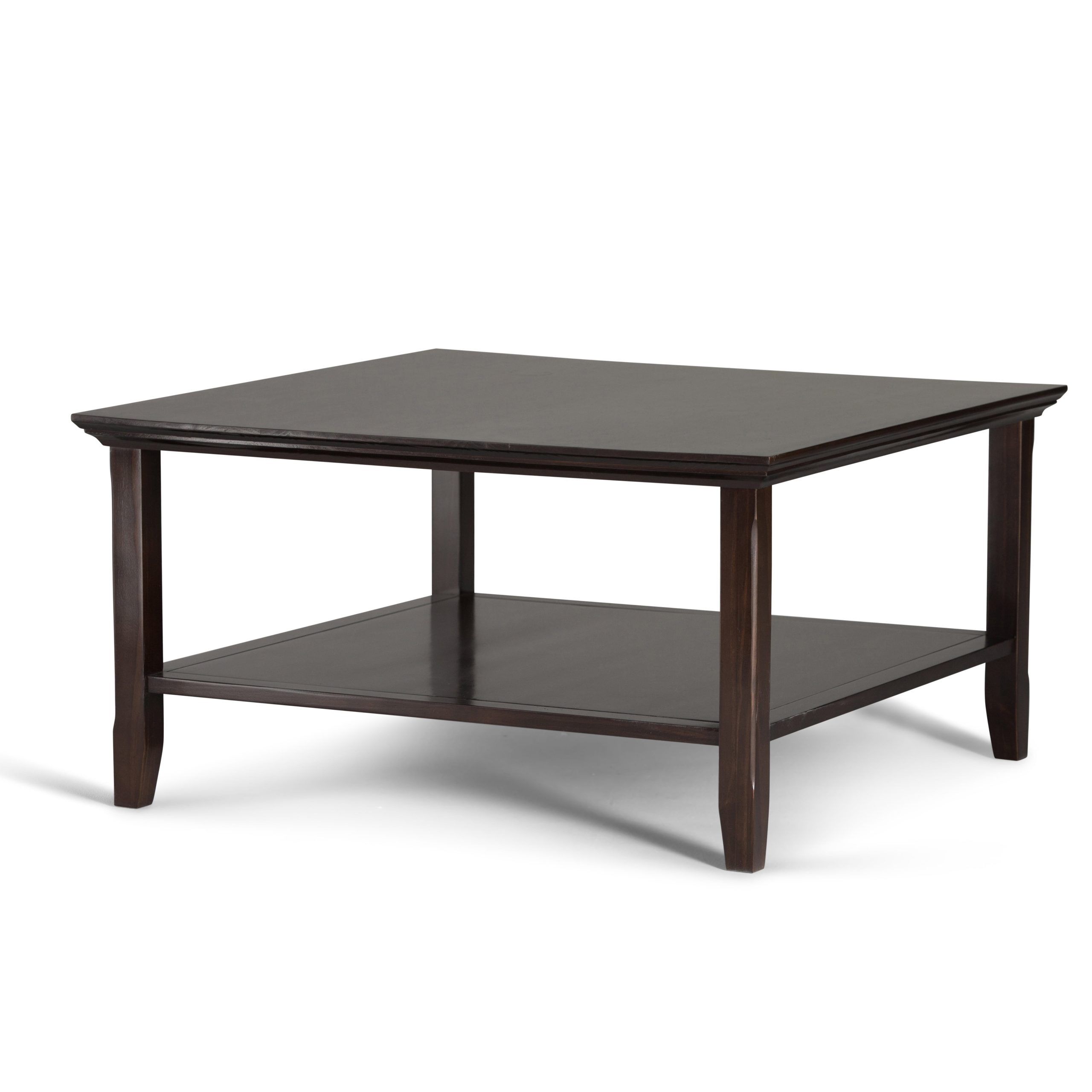 Transitional Square Coffee Tables In Favorite Acadian Solid Wood 36 Inch Wide Square Transitional Coffee Table In  Brunette Brown – Walmart (Photo 1 of 10)