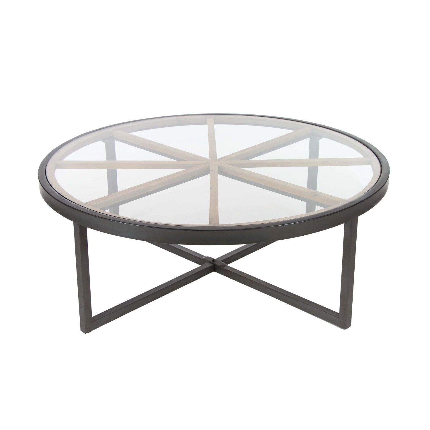 Well Known Studio 350 Black Metal Coffee Tables Pertaining To Studio 350 Metal Glass Wood Coffee Table 39 Inches Wide, 14 Inches High –  Bed Bath & Beyond –  (View 9 of 10)