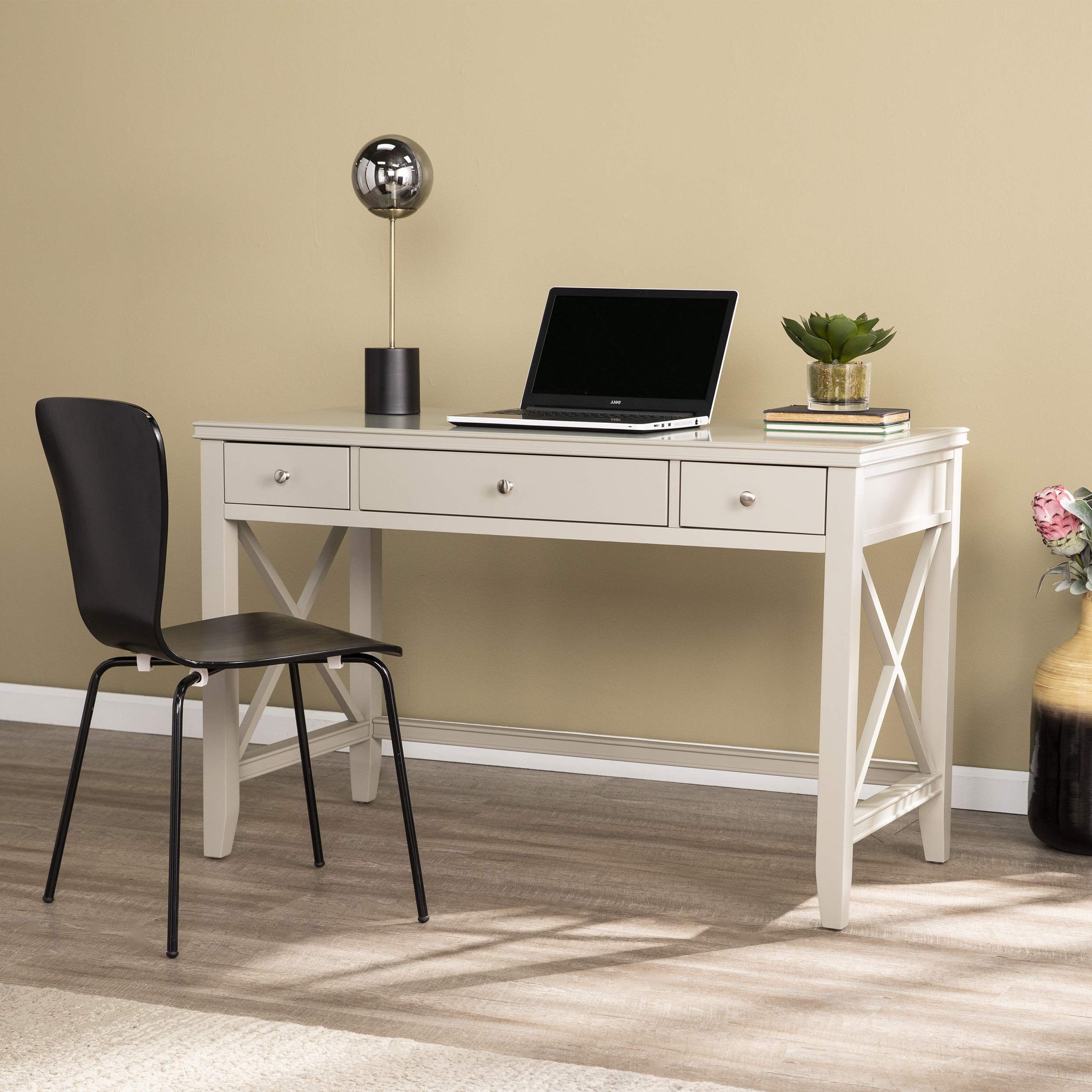 Widely Used Southern Enterprises Larksmill Coffee Tables For Amazon: Sei Furniture Larksmill Writing Desk, Gray, Brushed Silver :  Home & Kitchen (View 5 of 10)