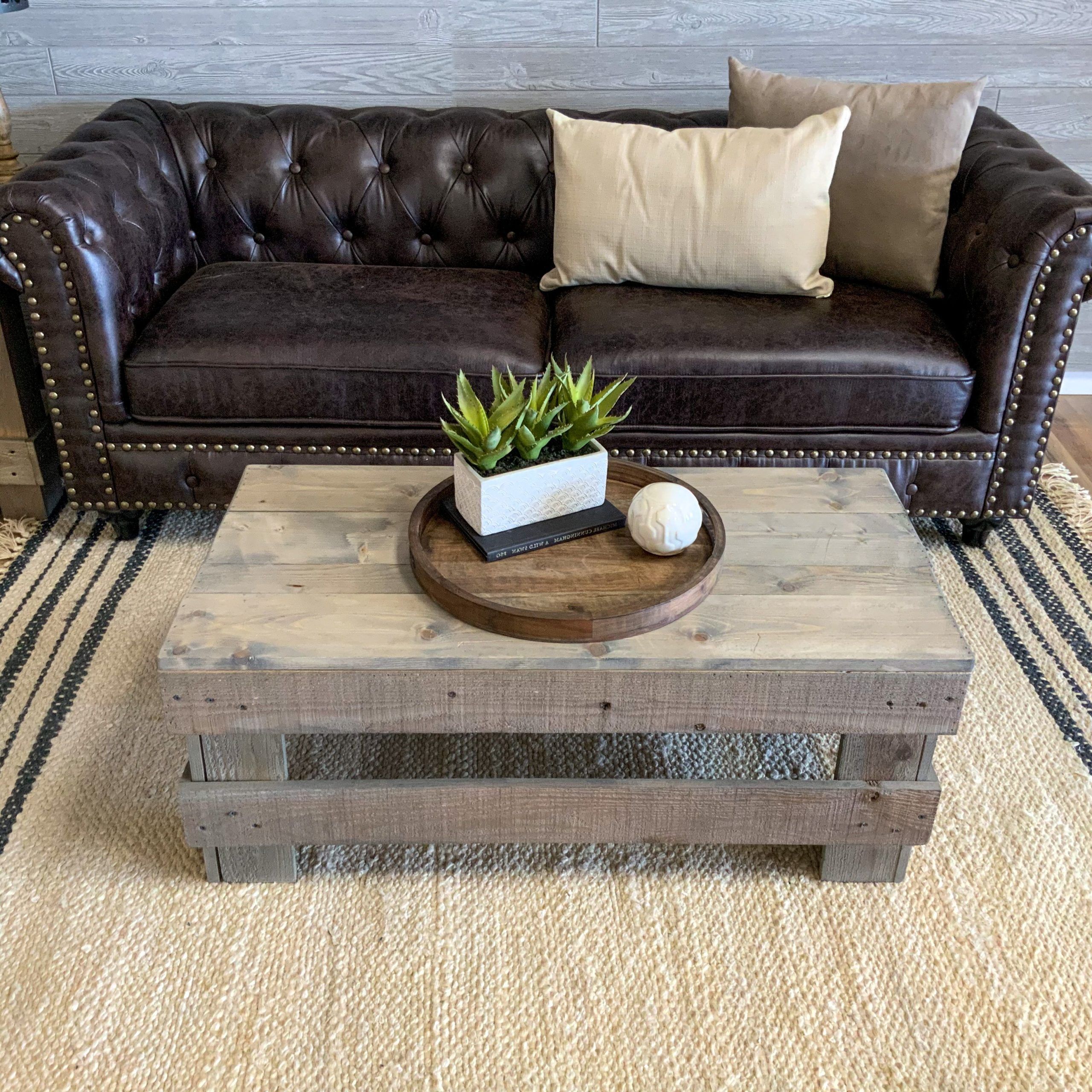 Wood Farmhouse Coffee Table, Coffee Table Farmhouse, Coffee  Table Wood With Woven Paths Coffee Tables (View 9 of 10)