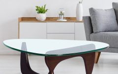 10 Collection of Pecan Brown Triangular Coffee Tables