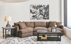 2pc Maddox Right Arm Facing Sectional Sofas with Cuddler Brown