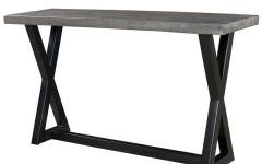 10 Collection of Aged Black Iron Console Tables