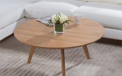 10 Collection of Metal Legs and Oak Top Round Coffee Tables