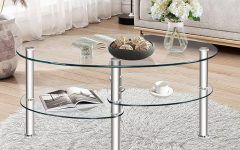 Tempered Glass Oval Side Tables