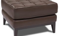 The Best Brown Leather Square Pouf Ottomans