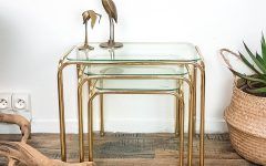 Antique Gold and Glass Console Tables
