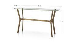 Elke Glass Console Tables with Brass Base