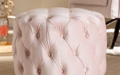 The 10 Best Collection of Glam Light Pink Velvet Tufted Ottomans