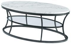 Glass and Gold Oval Coffee Tables