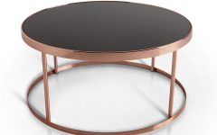 Black Round Glass-top Cocktail Tables