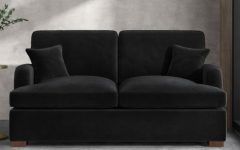 2 Seater Black Velvet Sofa Beds