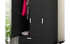 2024 Popular Black Wardrobes with Drawers