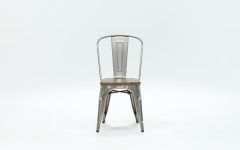 Burton Metal Side Chairs with Wooden Seat