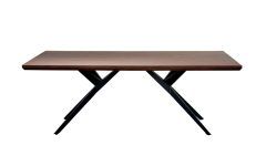 2024 Popular Acacia Wood Dining Tables with Sheet Metal Base
