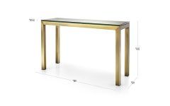 The Best Parsons Clear Glass Top & Brass Base 48x16 Console Tables