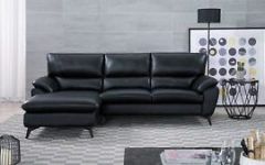 2pc Connel Modern Chaise Sectional Sofas Black