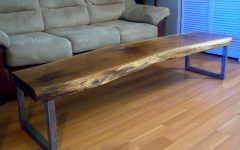 Oak Wood and Metal Legs Coffee Tables
