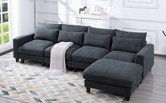 Dark Grey Polyester Sofa Couches