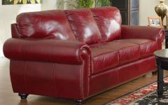 2024 Popular Red Leather Couches and Loveseats