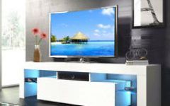 10 Collection of Zimtown Modern Tv Stands High Gloss Media Console Cabinet with Led Shelf and Drawers