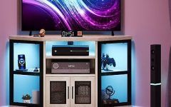 Tv Stands with Led Lights & Power Outlet