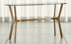 Elke Glass Console Tables with Polished Aluminum Base