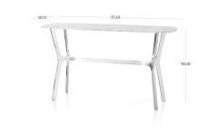 2024 Popular Elke Marble Console Tables with Polished Aluminum Base