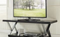 2024 Popular Modern Black Floor Glass Tv Stands with Mount