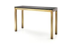 Parsons Black Marble Top & Brass Base 48x16 Console Tables