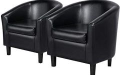 Faux Leather Barrel Chairs