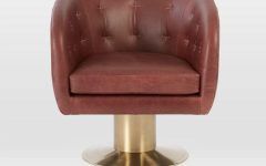 2024 Popular Swivel Tobacco Leather Chairs