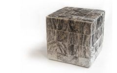 10 Inspirations Gray and Beige Solid Cube Pouf Ottomans