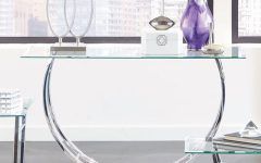 10 Collection of Glass and Chrome Console Tables
