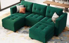 The 10 Best Collection of Green Velvet Modular Sectionals