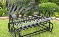 Iron Double Patio Glider Benches