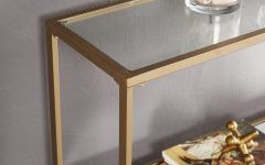 Glass and Pewter Console Tables