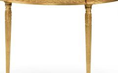 2024 Popular Antiqued Gold Leaf Console Tables