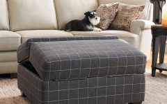 Gray and Brown Stripes Cylinder Pouf Ottomans