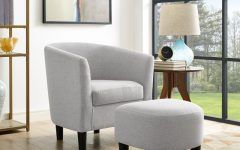 2024 Popular Blue Fabric Lounge Chair and Ottomans Set