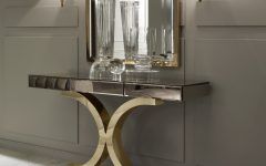 10 Best Collection of Gold and Mirror Modern Cube Console Tables