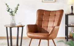 2024 Latest Marisa Faux Leather Wingback Chairs