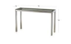 Parsons Clear Glass Top & Stainless Steel Base 48x16 Console Tables